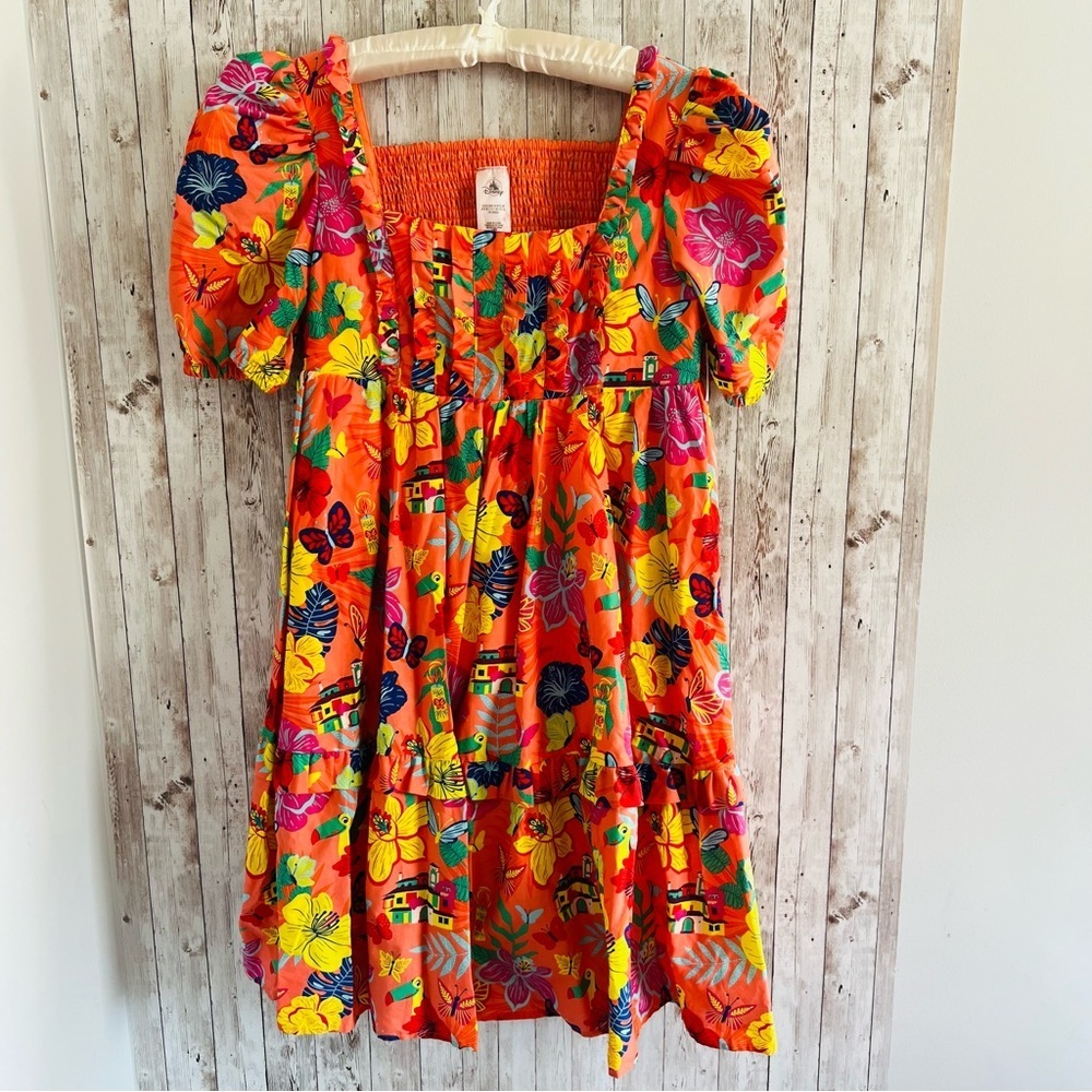 Disney Encanto Tiered Vibrant Floral Mini Dress New Medium